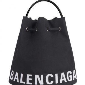 Balenciaga Wheel XS Drawstring Bucket Black