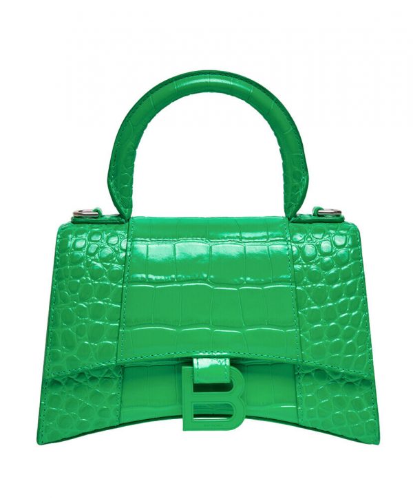 Balenciaga Hourglass XS Top Handle Handbag Green