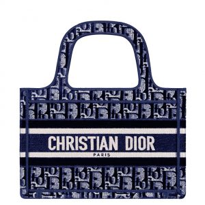 Christian Dior Mini Dior Book Tote Dark Blue