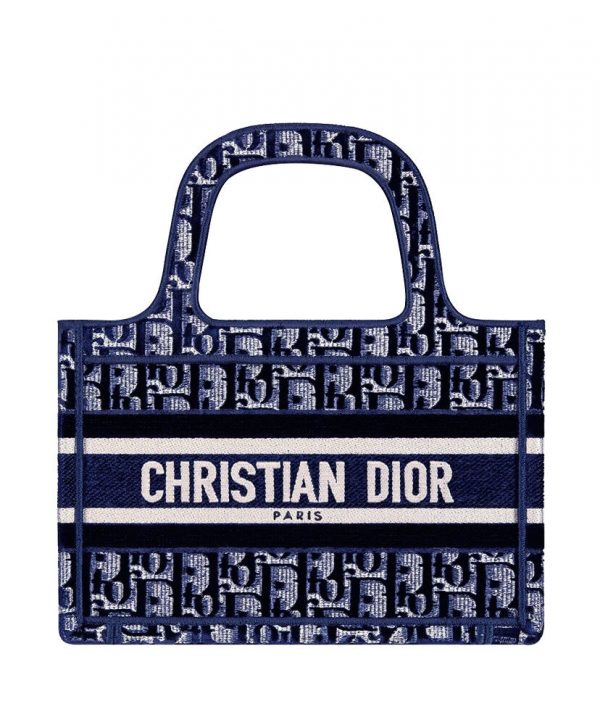 Christian Dior Mini Dior Book Tote Dark Blue