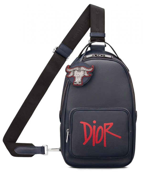 Christian Dior And Shawn Backpack-shaped Crossbody Bag Dark Blue