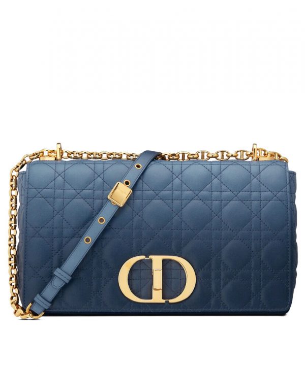 Christian Dior Large Dior Caro Bag Blue