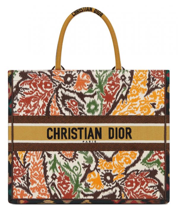 Christian Dior Book Tote Handbag Yellow