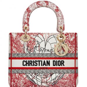 Christian Dior Medium Lady D-lite Bag Red