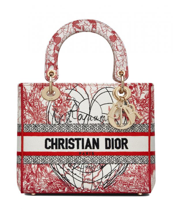 Christian Dior Medium Lady D-lite Bag Red