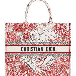 Christian Dior Dioramour Dior Book Tote Red