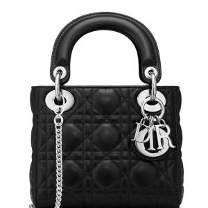 Christian Dior Lady Dior Mini Classic Tote Bag With Lambskin