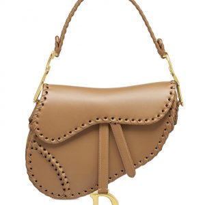 Christian Dior Grooved Edges Soft Cowhide Leather Saddle Bag