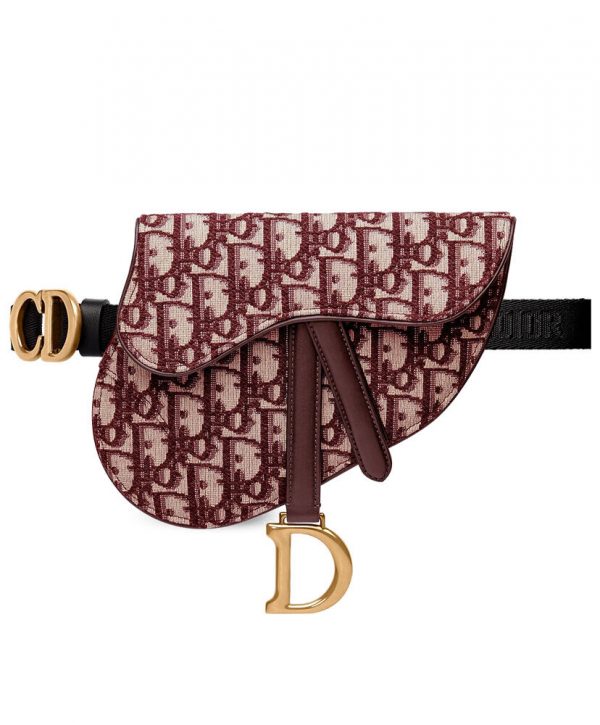 Christian Dior Oblique Saddle Belt Bag Red