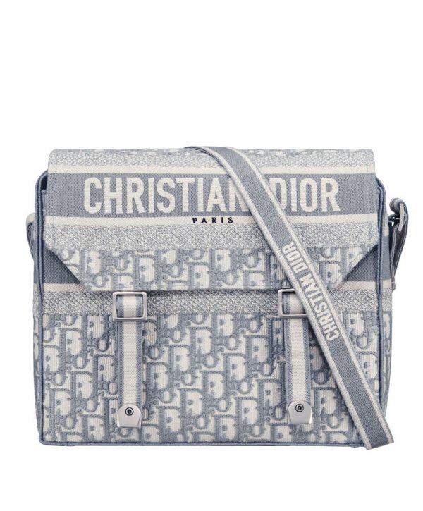 Christian Dior Oblique Diorcamp Messenger Bag Gray