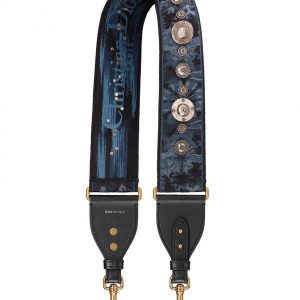 Christian Dior Multicolor Camouflage Fully Embroidered Strap Blue