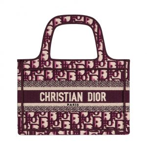 Christian Dior Mini Book Tote Original Dior Oblique Embroidered Canvas Bag