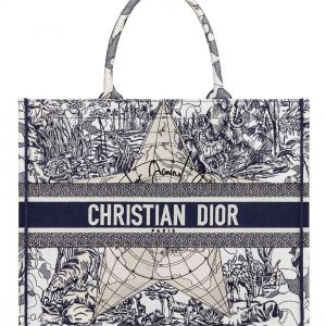 Christian Dior Blue Multicolor Dior Around the World Embroidery Blue