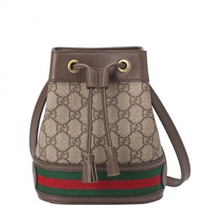 Gucci Ophidia Mini GG Bucket Bag 550620 Dark Coffee