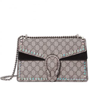 Gucci Dionysus GG Supreme shoulder bag with crystals 400249