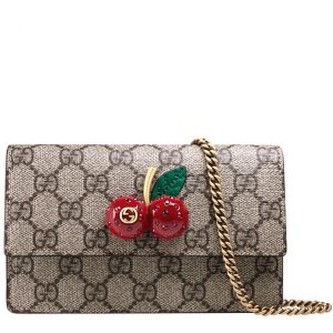 Gucci GG Supreme mini bag with cherries Red