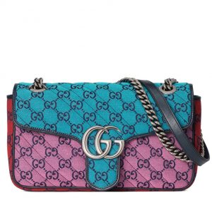 Gucci GG Marmont Multicolour Small Shoulder Bag 443497 Blue