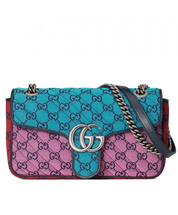 Gucci GG Marmont Multicolour Small Shoulder Bag 443497 Blue