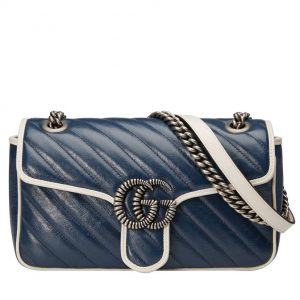 Gucci GG Marmont Small Shoulder Bag 443497 Blue