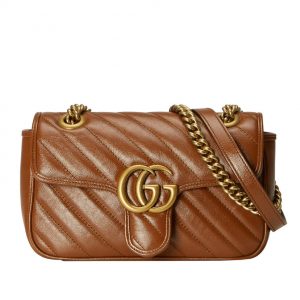 Gucci GG Marmont Mini Matelasse Shoulder Bag 446744 Coffee