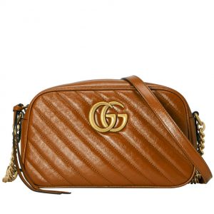 Gucci GG Marmont Small Matelasse Shoulder Bag 447632 Coffee