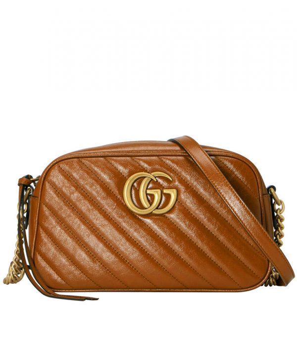 Gucci GG Marmont Small Matelasse Shoulder Bag 447632 Coffee