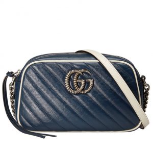 Gucci GG Marmont Matelasse Shoulder Bag 447632 Blue