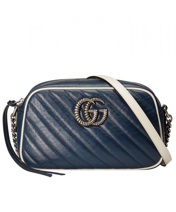 Gucci GG Marmont Matelasse Shoulder Bag 447632 Blue
