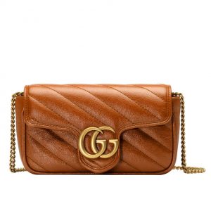 Gucci GG Marmont matelasse super mini bag 476433 Coffee