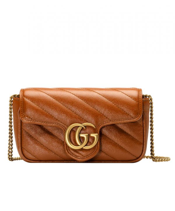 Gucci GG Marmont matelasse super mini bag 476433 Coffee