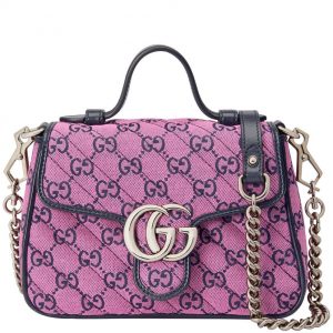 Gucci GG Marmont Multicolor Mini Top Handle Bag 583571 Pink