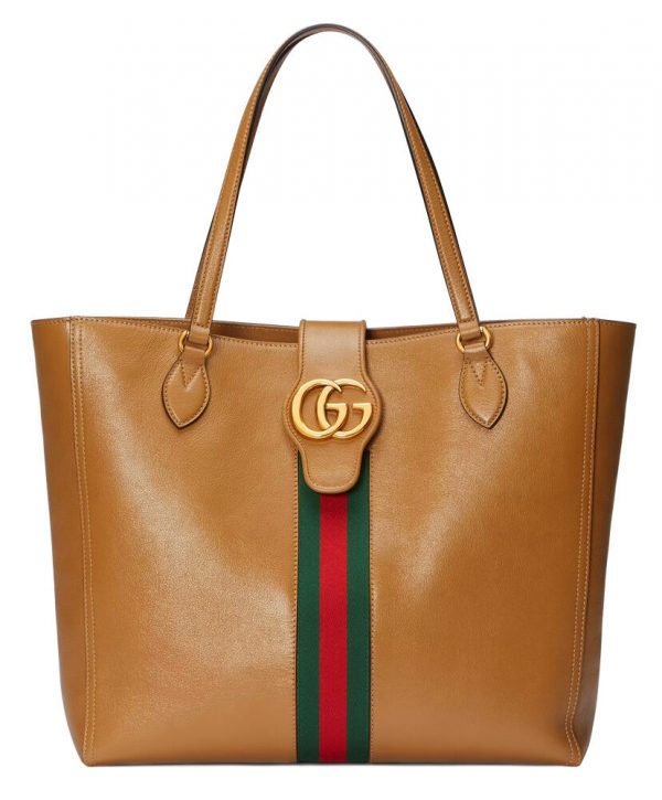 Gucci Medium tote bag with Double G and Web 649577 Coffee