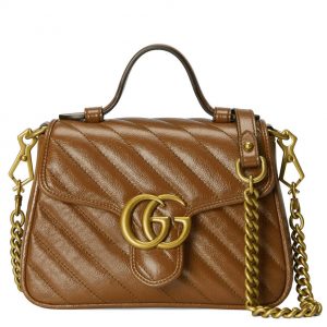 Gucci GG Marmont small top handle bag 583571 Coffee