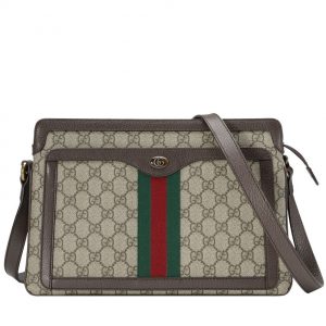 Gucci GG Supreme medium shoulder bag 523354 Dark Coffee