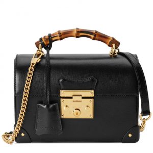 Gucci Padlock Small Bamboo Shoulder Bag 603221 Black