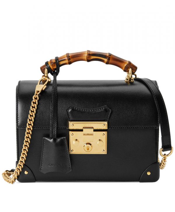 Gucci Padlock Small Bamboo Shoulder Bag 603221 Black