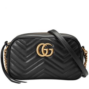 Gucci GG Marmont Matelasse Shoulder Bag 447632 Black