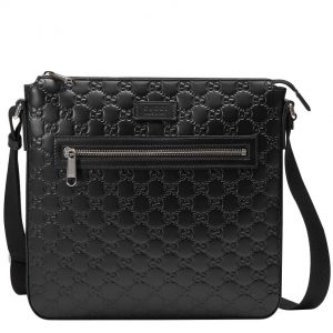 Gucci Signature Leather Messenger 406408 Black