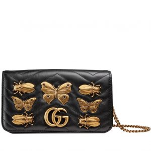 Gucci GG Marmont animal studs mini bag 488426 Black