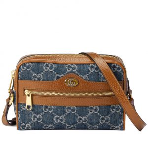 Gucci GG Denim Series Ophidia Series Mini Handbag 517350 Blue