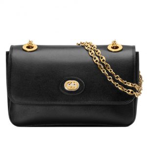 Gucci Leather small shoulder bag 576421 Black