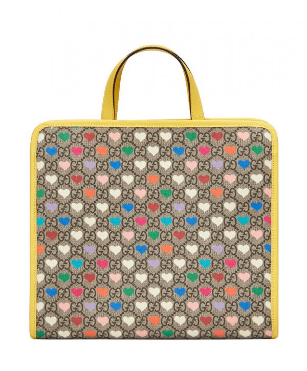 Gucci Children's GG hearts tote bag 605614 Yellow