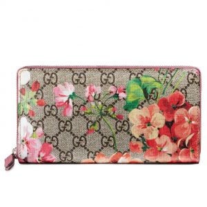 Gucci GG Blooms Supreme Zip Around Wallet 404071