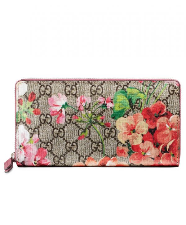 Gucci GG Blooms Supreme Zip Around Wallet 404071