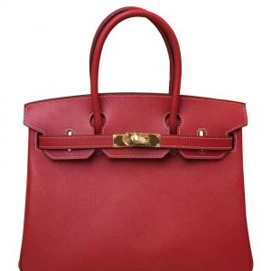 Hermes Birkin 35 Bag Togo Leather Red