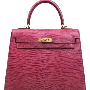 Hermes Kelly Bag 25 Lizard leather Peachblow