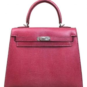 Hermes Kelly Bag 25 Lizard leather Peachblow