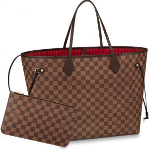 Louis Vuitton Damier Canvas Neverfull N41357 Brown