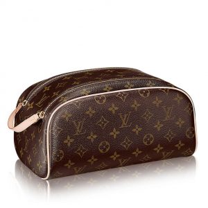 Louis Vuitton Canvas Double Zipper Opening Toiletry Bag M47624 Brown