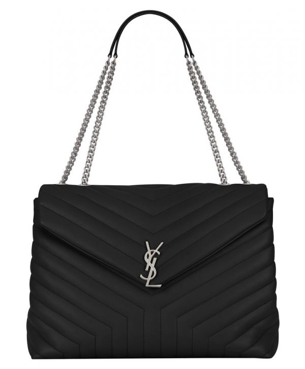 Saint Laurent Loulou Large In "Y" Matelasse Leather Black